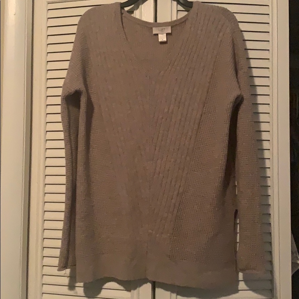 Loft Brown Textured Sweater